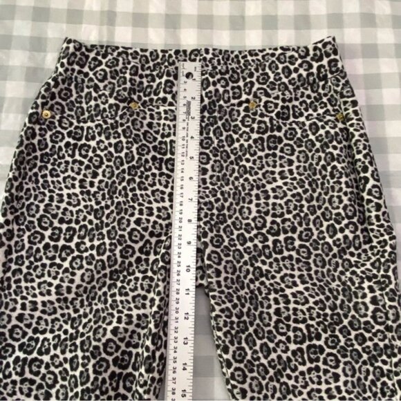 MICHAEL Kors pant leopard prints pattern small stretch back pocket pill on Small - Picture 7 of 9